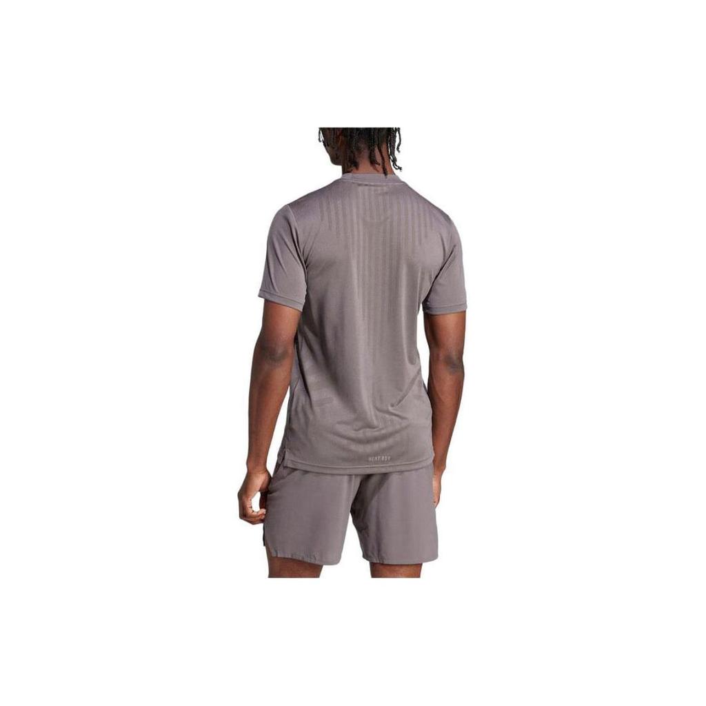 Adidas T Shirts Men's Gray Crew Neck Moderate Straight Fit IS3735
