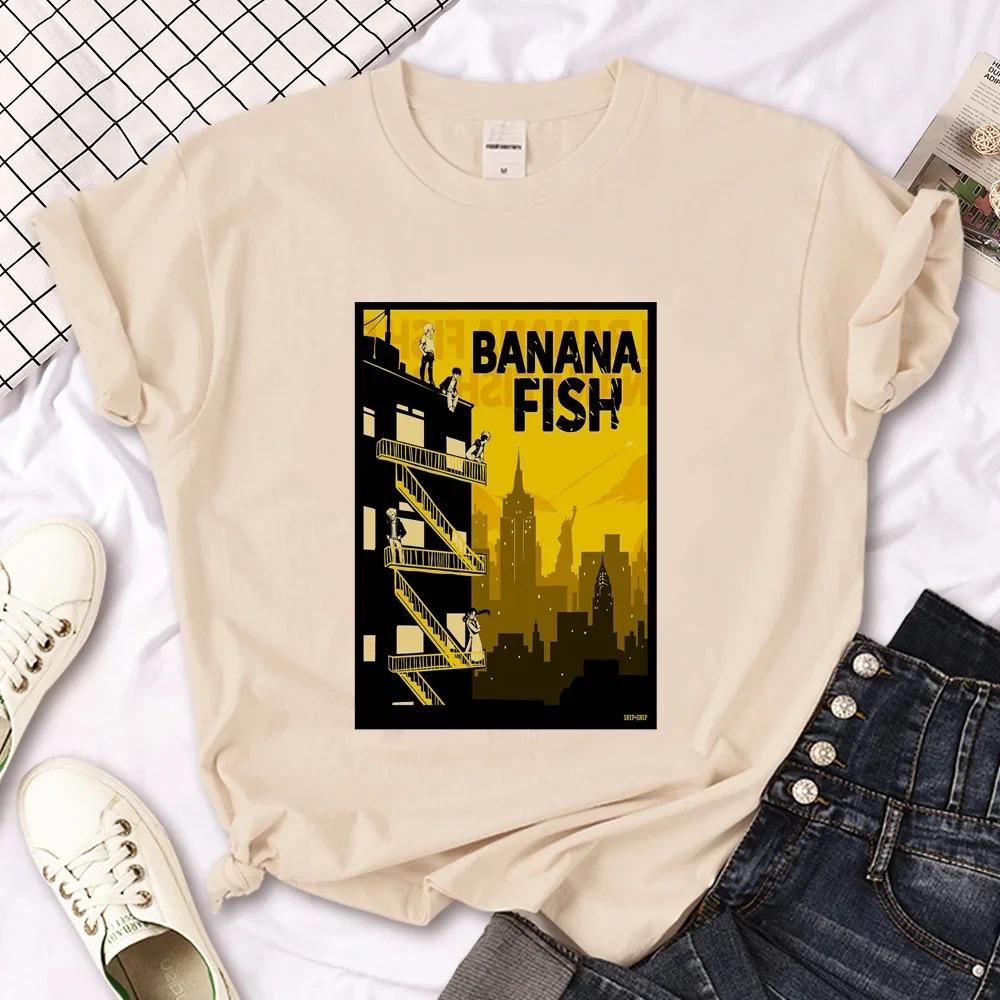 

Banana Fish Tshirt Women Summer Streetwear Japanese Top Girl Harajuku Clothes Fashion Casual Graphic Clothing Short Sleeve XS