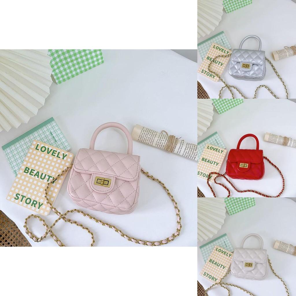 Stylish Mini Pu Leather Children's Crossbody Bag For Girls With Chain Strap And Chic Design