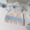New Arrival: Girls' Bow Print Spaghetti Strap Wide-Leg Pants Set - Summer Cute Two-Piece