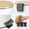 KADAX Bathroom Trash Can 3L Waste for Bathroom with Pedal Bamboo