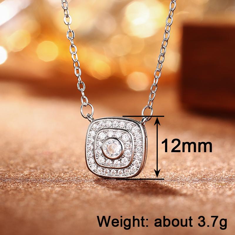 Xiaomi Huitan Kissenförmige Anhänger Halskette für Damen Hochzeit Verlobung Charmante Silberfarbene Accessoires Eleganter Schmuck mit eingelegten Zirkonia