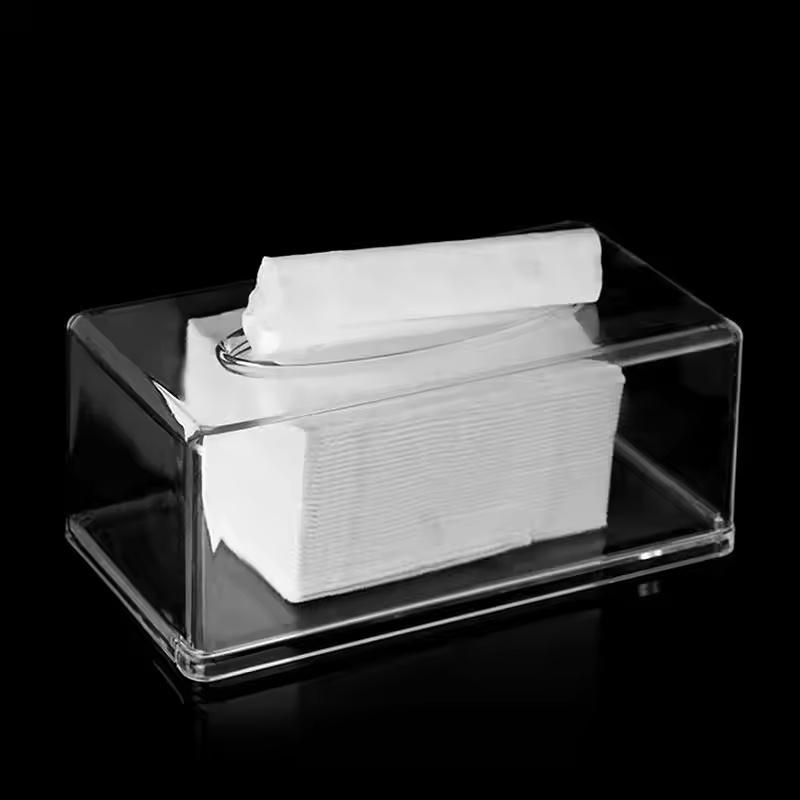 1PC Transparent Acrylic Tissue Box Holder Tissue Tea Table Dispenser Napkin Holder High-Quality Hotel Tissue Storage Box