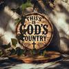 God's Own Country Round Metal Wreath Sign 8x8 Inch Rust-Resistant and Water-Resistant Perfect for Home Office or Coffee Shop