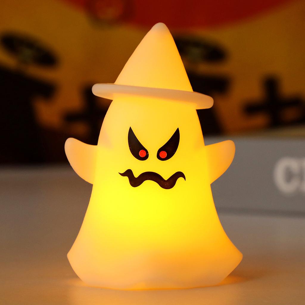 9.7cm/3.82in Halloween Pumpkin Lamp Mischief Maker Night Light Ghost Creative Model Gifts Luminous Toys Bedroom Party Decoration