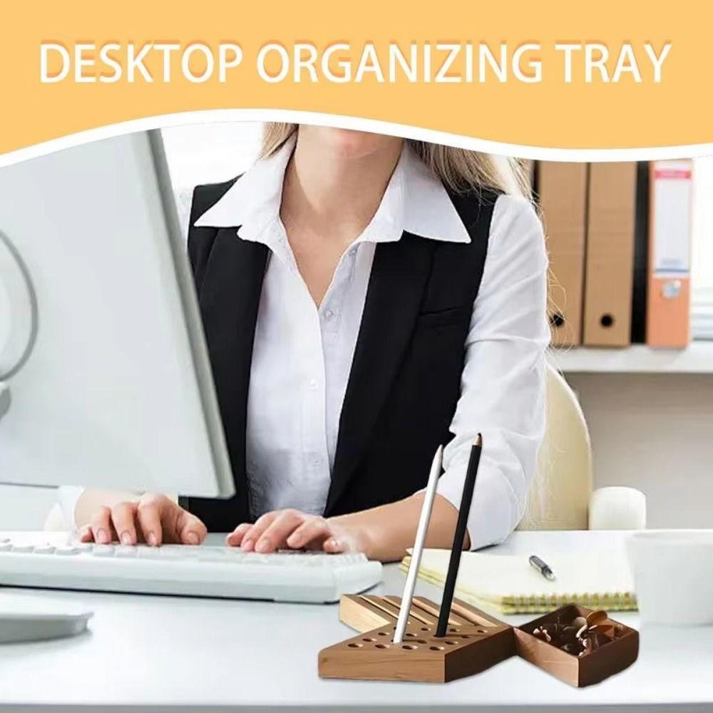 Holder Adjustable Desk Organizer Tray Carve Punch Tool Desktop Stationery Box  Desktop Supplies