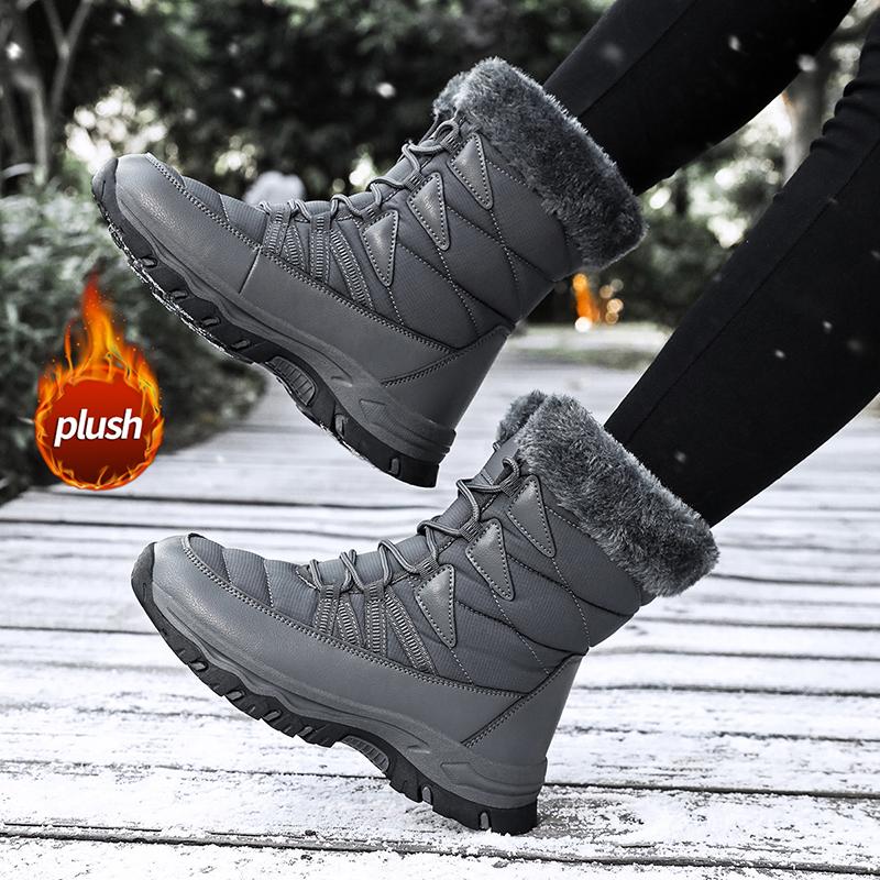 winter Women's Plush snow boots Waterproof Warm Platform Boots fashion Non-slip Thick Sole High Top shoes for womens botas mujer