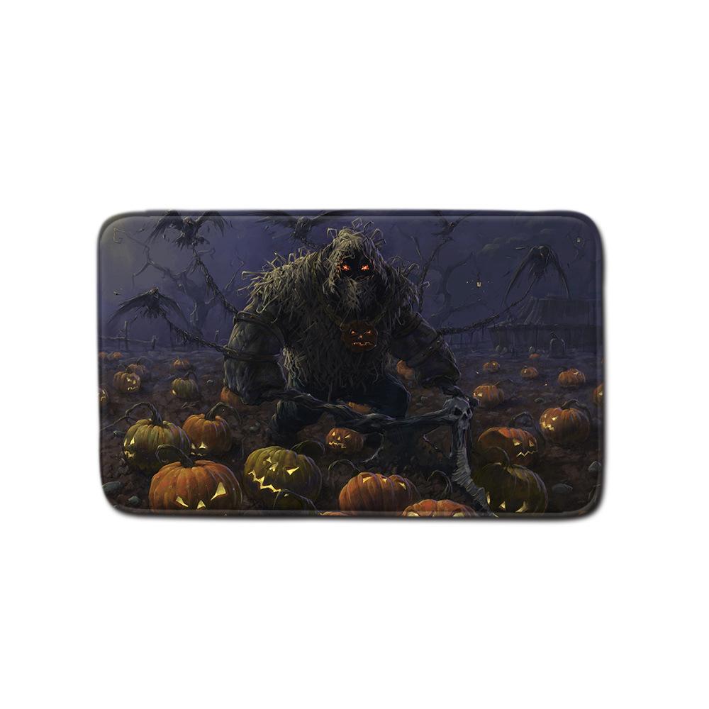 Halloween Shower Curtain Floor Mat Combination Four-Piece Set Kitchen Absorbent Non-Slip Carpet Bedroom Door Mat