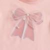 Girls Summer Thin Short Sleeved Candy Colored Simple Cotton Mesh Bow Children's Short Sleeved Sweet T-shirts Baby Princess Tops