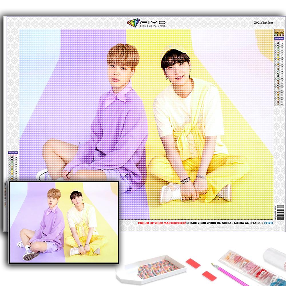 5D DIY Diamond Painting Cross Stitch Korean Boy Group Diamond Embroidery Mosaic Wall Art Home Decoration