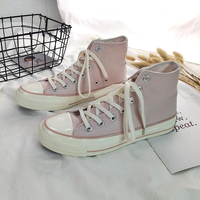 Sky blue fairy pink canvas shoes schoolgirl board shoes 18