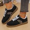 Women's 2025 Spring New Arrival Korean Style Chunky Sole Platform Color-Block Lace-Up Versatile Casual Sneakers