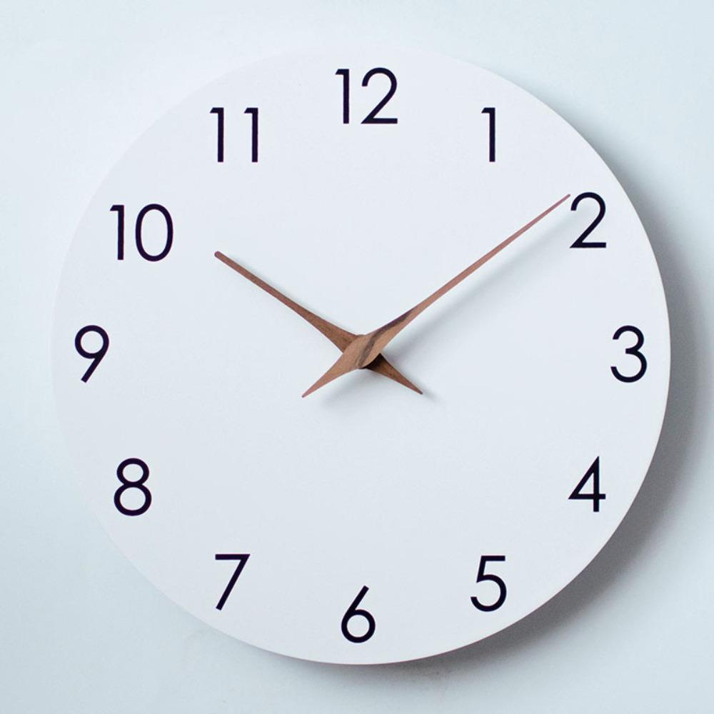 Decorative 10 Inch Wall Clock Non Ticking Minimalist Style Silent Clock Hanging Round Scale Clock Kitchen