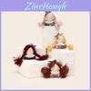Handmade Korean Plush Doll Keychain With Floral Print Dress Checkered Bow Decor For Gift And Decoration