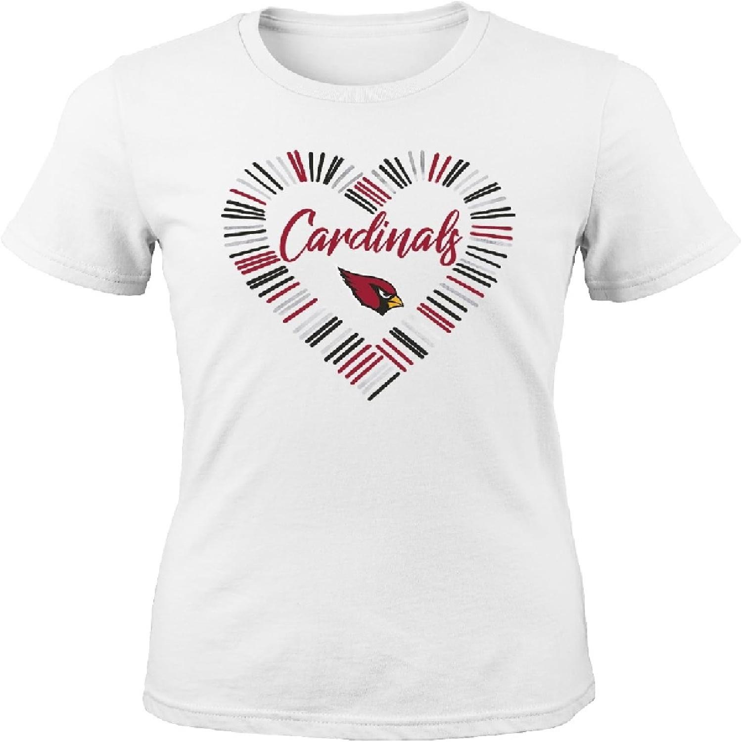 Outerstuff NFL Teams Girls Youth Short Sleeve Crew Neck Heart Design T-Shirt S