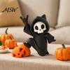 Humorous Halloween Home Accent Little Pumpkin Skull Ornament, 3D Printed Decor, Cute Desktop with Base Figurine for Table Decoration And Festive Party