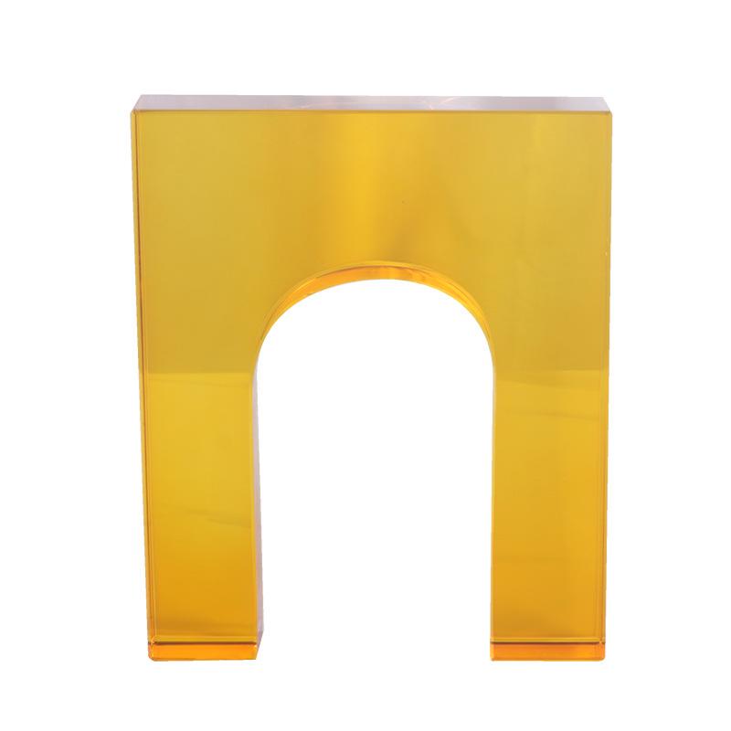 Simple and Creative Yellow Transparent Crystal Geometric Arch Decorative Ornaments Hotel Model Room Entrance Living Room Decorations