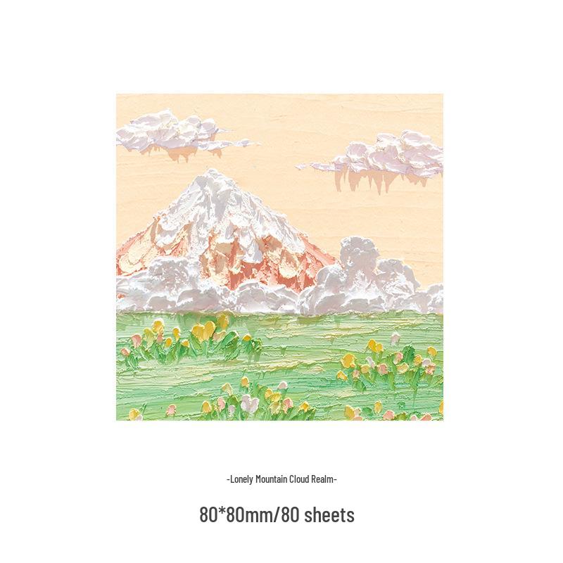 Customizable 3D Oil Painting Sticky Notes - Reusable Adhesive Notepads for Students' Rewards, Memos & Messages
