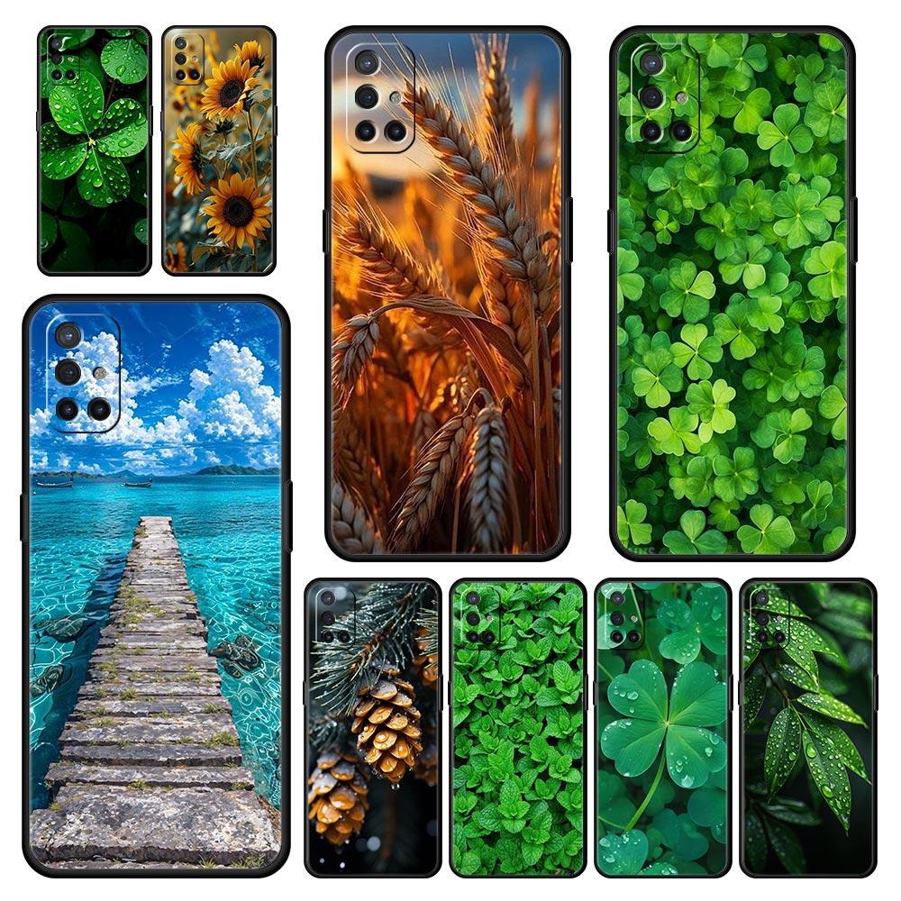 Phone Case For OnePlus 12 11 10 9 Pro 9T 12R 10R 9R 9RT 10T 8T 8 7 6T 7T Nord 2T CE 2 5G N200 N10 N100 Cover lucky grass