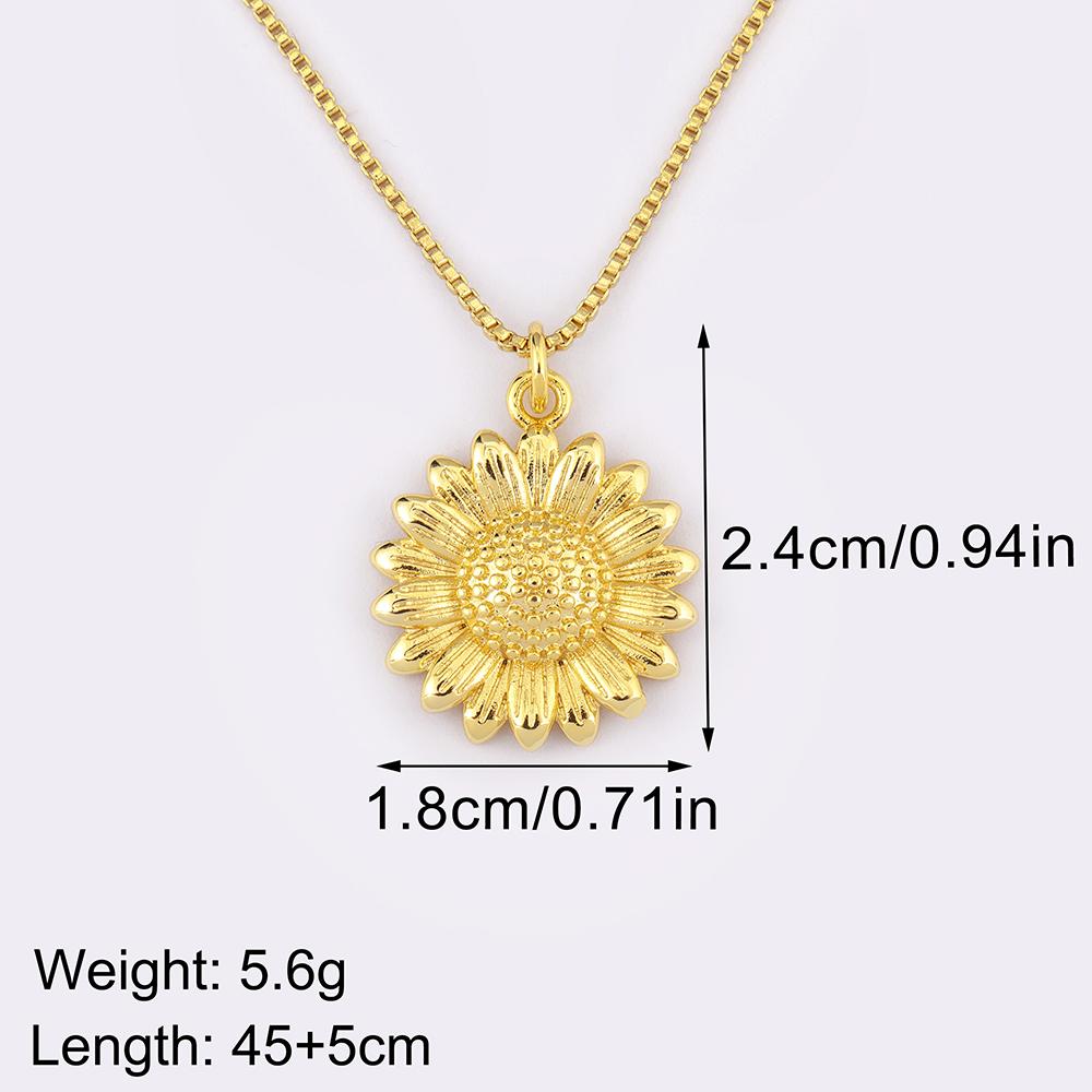 Nidin Nuova Collana con Ciondolo a Forma di Girasole alla Moda per Donna Ragazza Festa di Compleanno Gioielli da Collo in Rame Accessori Regali