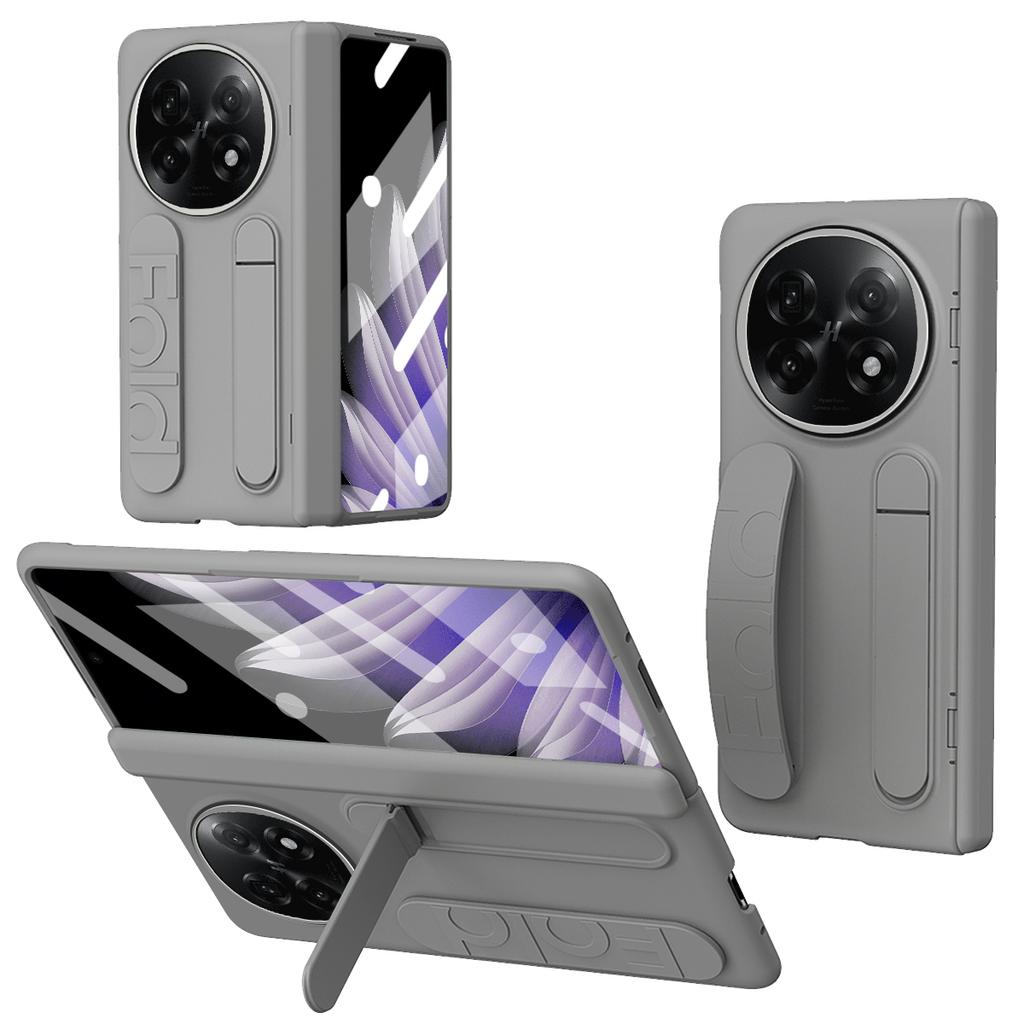 Für Oppo Find N5 5G Hülle Ständer Armband PC Handyhülle mit Hartglasfolie