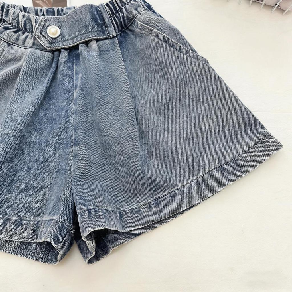 Baby Girls' Trendy Sleeveless Denim Vest & Casual Shorts Set - Summer 2026 Collection