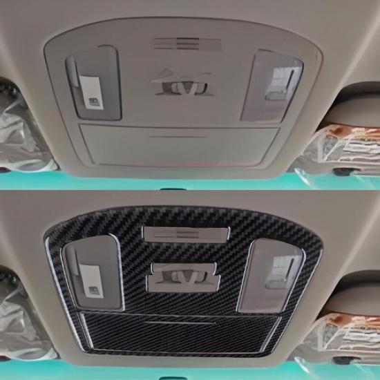 2x Carbon Fiber Front Roof Reading Light Panel Cover Trim For Toyota Hilux 15-21