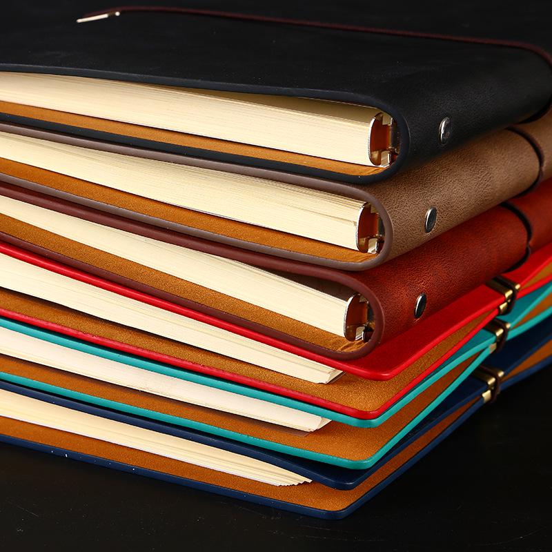 "Retro PU Leather A5 Travel Notebook - Creative Student & Business Customizable B5 Loose-leaf Handbook"