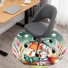 1pc Fox Rabbit Round Chair Mat Area Rug - Non-Slip, Floor Mat for Office, Bedroom, and Indoor Decor -1002059