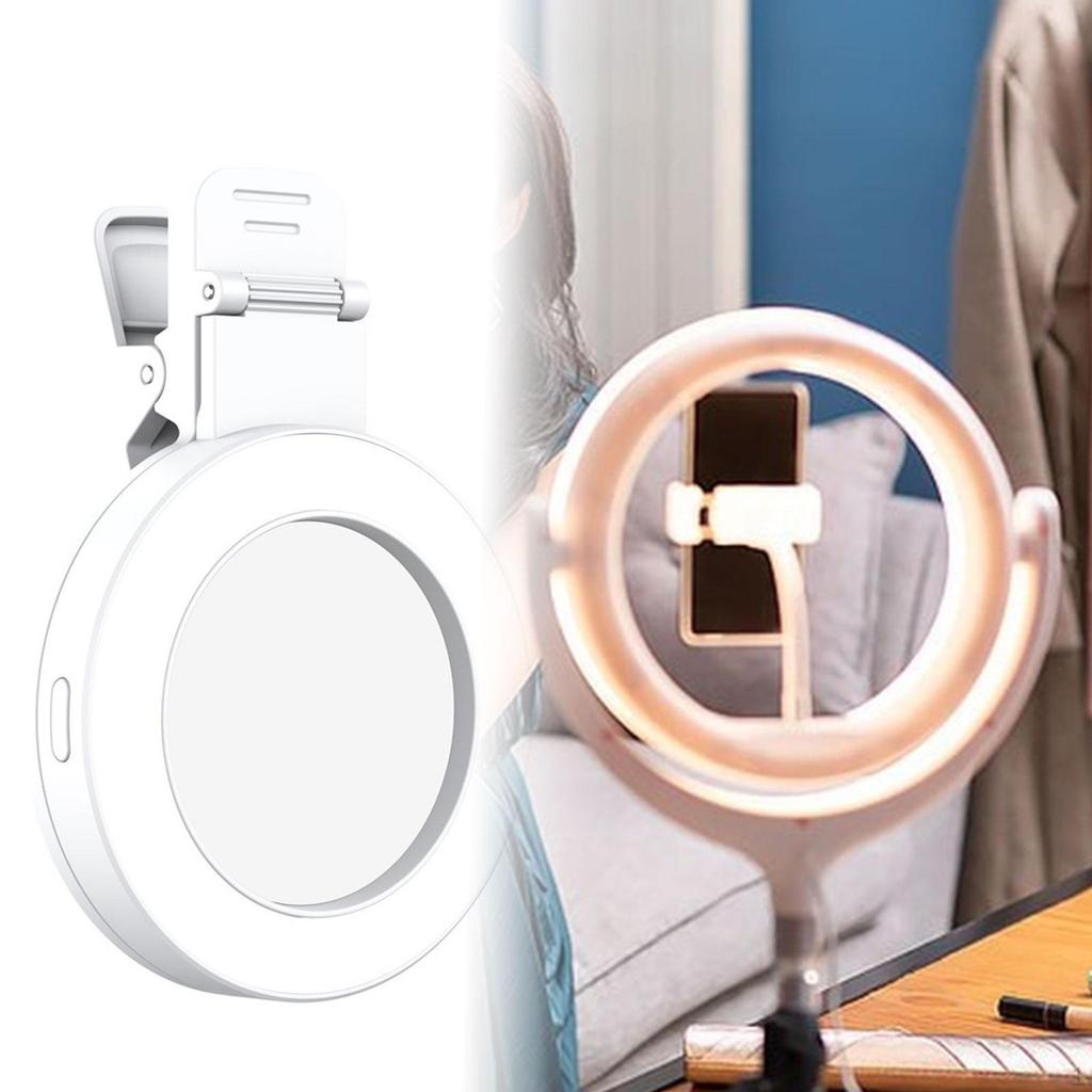 Phone Fill Light Selfie Mirror Parts,Rechargeable,3 Lighting Modes LED Lamp,Accessories for