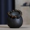Bodhisattva Agarwood Kynam Sandalwood Men's Bracelet with Chen Gui Bao Buddhist Beads - Three-Sided Buddha Ethnic Style