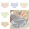 5PCS Cotton Crotch Simple Solid Briefs Thin Women's Underpants Sweet Mid Waist Panties  Gifts