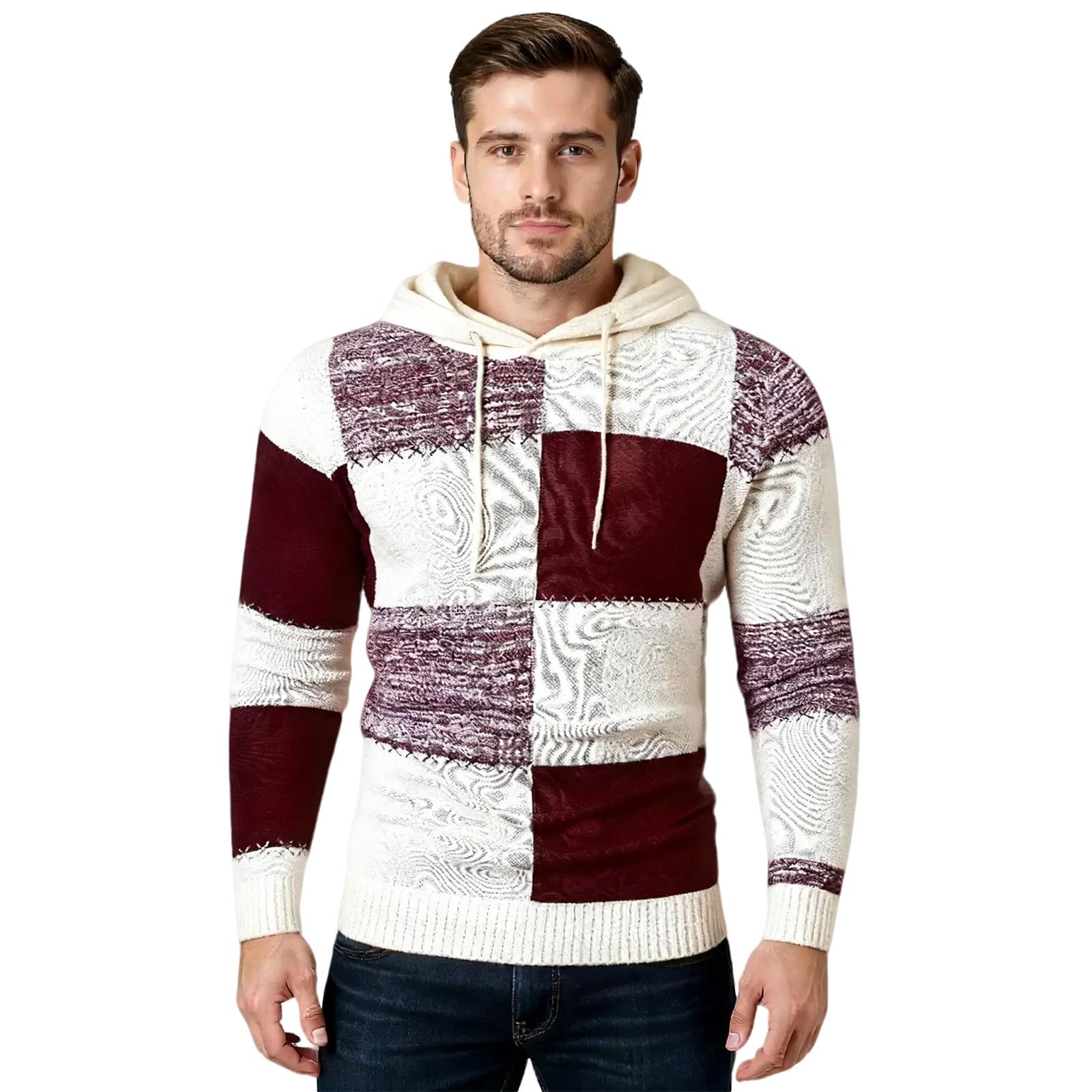

Men s Casual Half-zip Long-sleeved Sweatshirt L винный