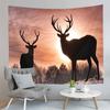 Cartoon Elk Home Decor Tapestry Cute Christmas Art Wall Hanging Living Room Bedroom Dorm Wall Decor Backdrop Cloth