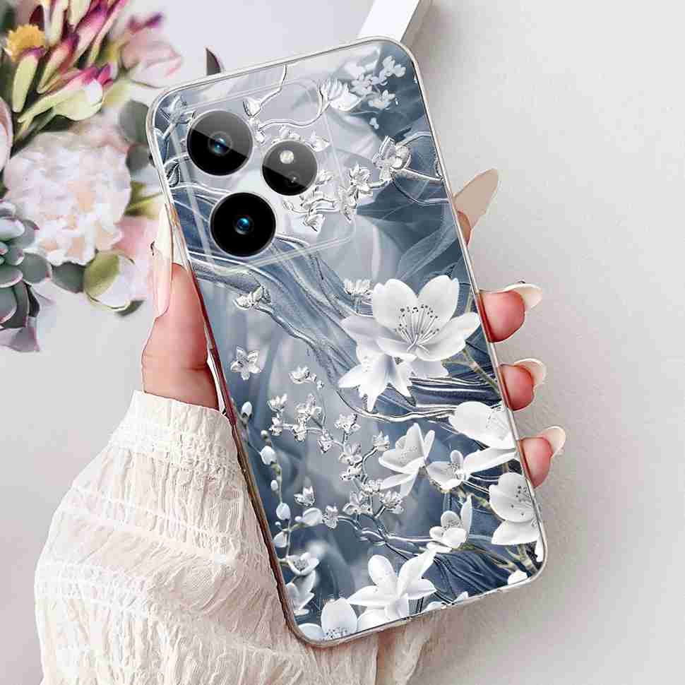For Realme GT 7 5G 2025 RMX5061 Case Cute Girl New Flowers Soft Silicone TPU Cover For Realme GT7 GT 7T 5G Global Phone Cases