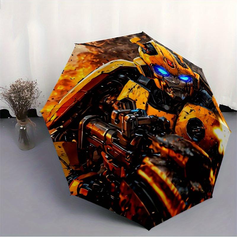 1pc Transformers Bumblebee Automatic Open Umbrella - 8-Rib Compact Foldable Design, Durable Fabric for Casual & Fashion Use, 054