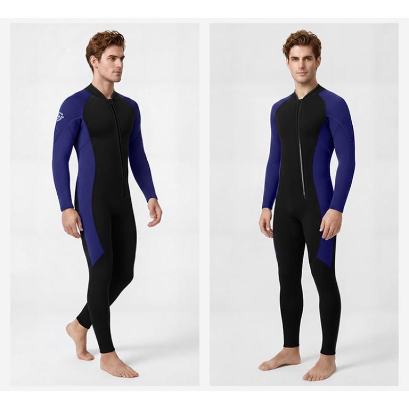 Mens 3mm Full Body Wetsuit With Front Zip Long Sleeve Diving Snorkeling Surfing Warmth Protection