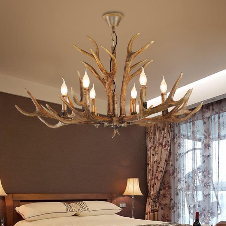 Romantic White Antler Chandelier for Living Room, Bedroom, Bar, or KTV - Rustic Creative Lighting Fixture