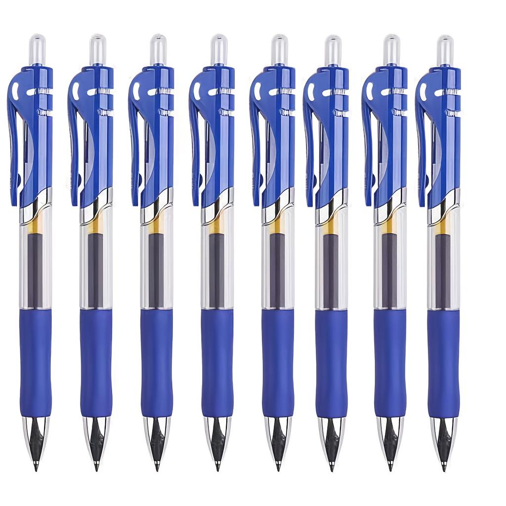 8pcs High-Capacity Writing Pens, Gel Pens in Black and Blue, School and Office Supplies