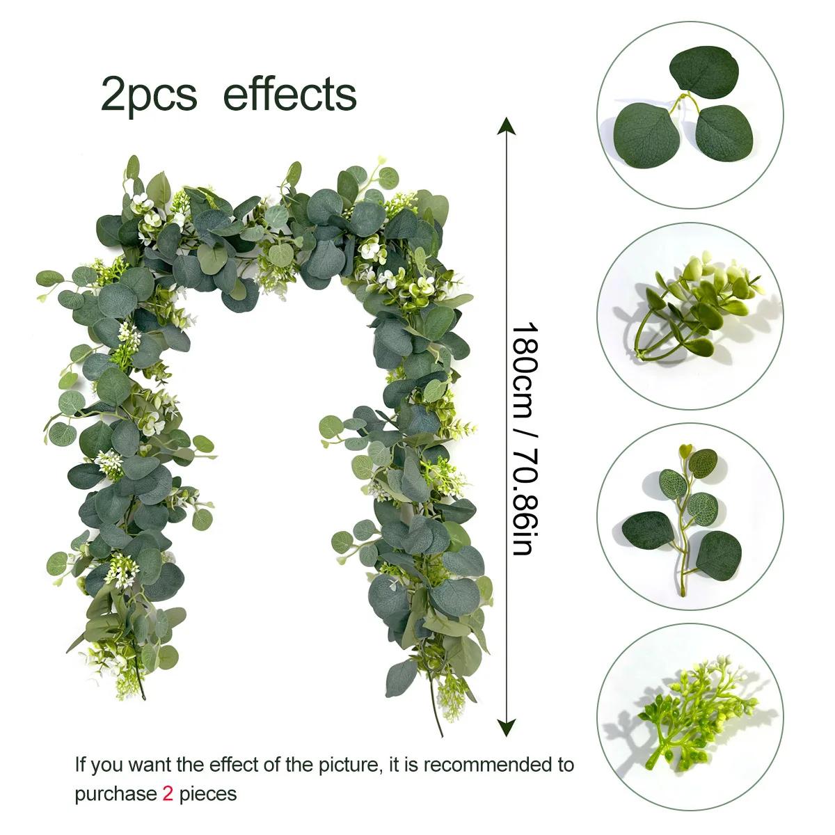 

170 см Искусственные подвесные растения эвкалипта Поддельные растения гипсофилы Лозы Шелковые растения Листья для стены для дома сада свадебного декора