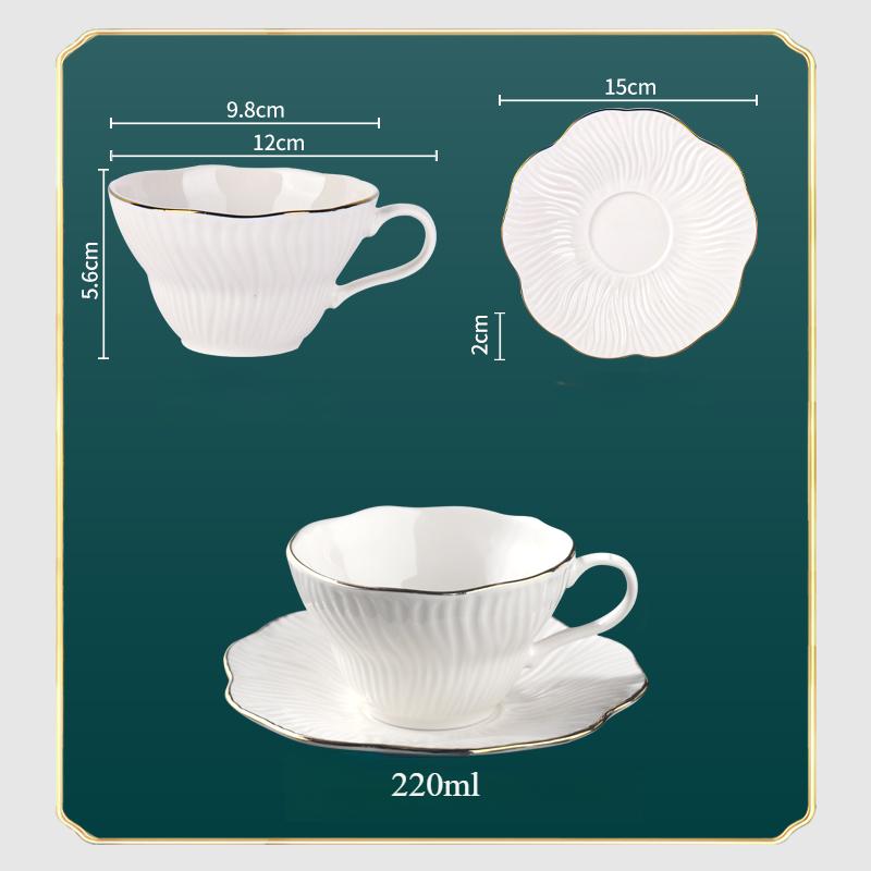 

Набор из 2 предметов: Белый фарфоровый золотой кофейный соусник, простой и элегантный стакан для воды 7 унций, термостойкий, легко моющийся 220ml