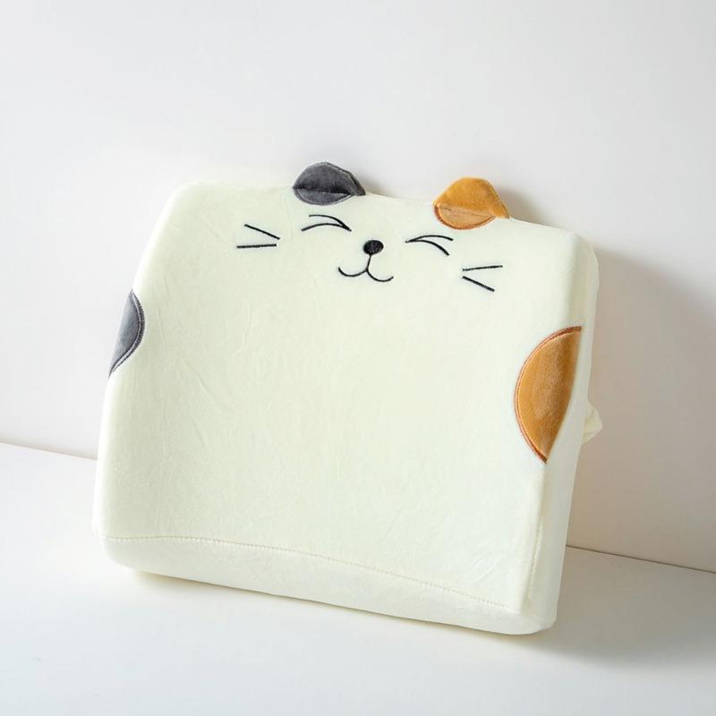 Cute Cartoon Cat Memory Cotton Waist Support Prolonged Sitting At Work Short Plush Waist Cushion Soft Comfortable Breathable Supportive Lumbar Pillow