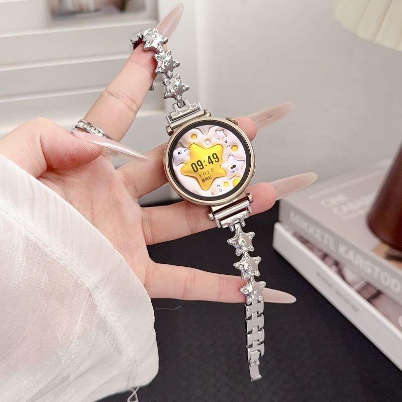 

18mm Metal Watch Strap for Huawei Watch GT 6 41mm Gt 4 5 41mm Bands Diamond Star Bracelet for Huawei Gt 5pro 42mm Women Correa Huawei GT6 41mm срібний