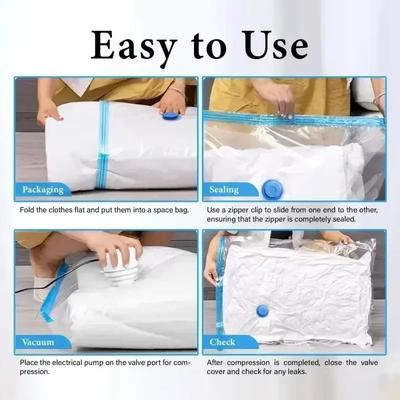 1-5 uds. Bolsas de Almacenamiento al Vacío y Compresión a Prueba de Polvo Selladas para Ropa Mantas Organizador Ahorrador de Espacio para Dormitorios Habitaciones Viajes