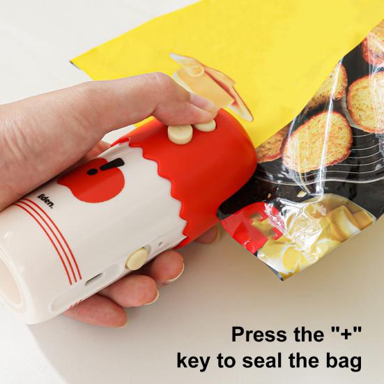 Portable Mini Vacuum Sealer 3-In-1 USB Rechargeable Bag Sealer Heat Seal Cutter Small Opening Design Kitchen Snack Sealer