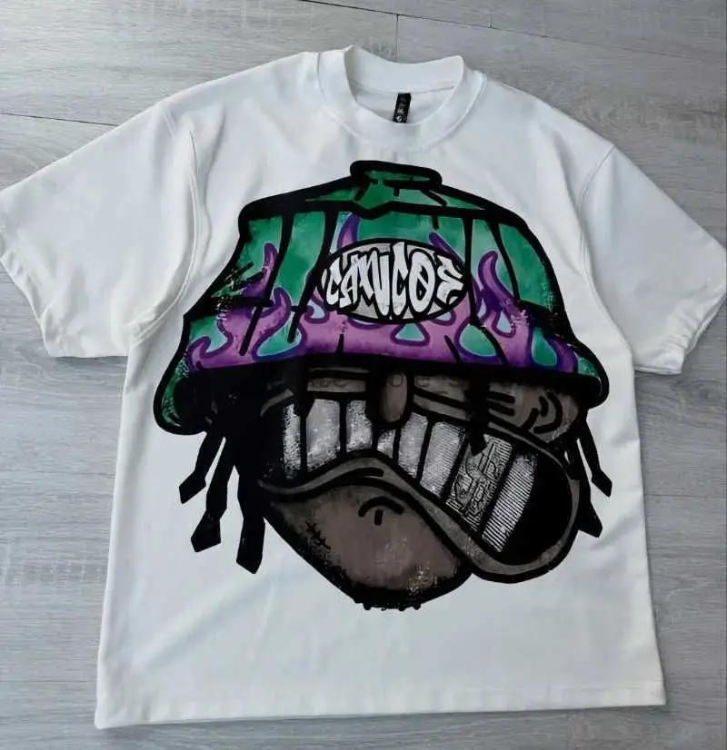 Y2k Harajuku Streetwear Men's and Women's Short Sleeved Fashion New Cartoon Print Design Shirt Retro Hip-hop Trend T-shirt