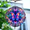 2D Metal Blue Butterfly Wind Spinner: Yard and Garden Decoration, 25.4cm Kinetic Outdoor Spinner, Spinfinity Wind Sculpture, No Feather, Classic Style