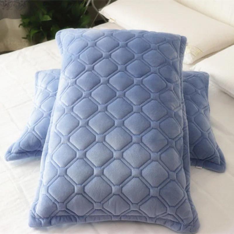 Crystal Velvet Pillowcase Solid Color Winter Warm Pillow Cases Decoration Household Pillow Covers Bedding for Home Decoration