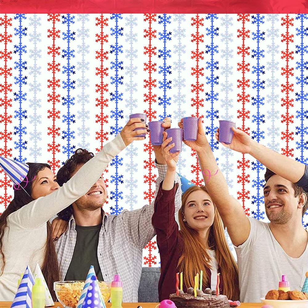 Holiday Festive Snowflake Rain Curtain Decoration In Stylish Colors For Christmas Parties