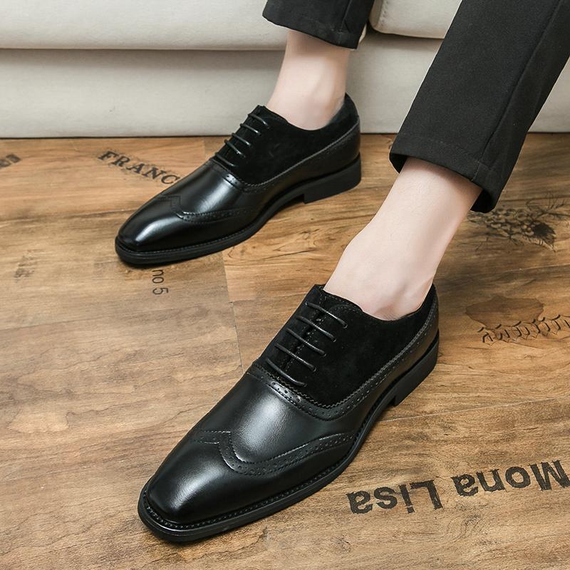 Fashion Men's Oxford leather shoes Fashionable British style Flat bottom Outdoor leisure business party Men's wedding dress shoes